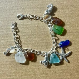 Hand crafted seaglass bracelet